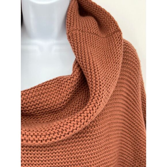 Miracle USA Pumpkin Color Roomy Sweater Cowl Neck Cozy Fall Knit Comfy Classic - Picture 3 of 8